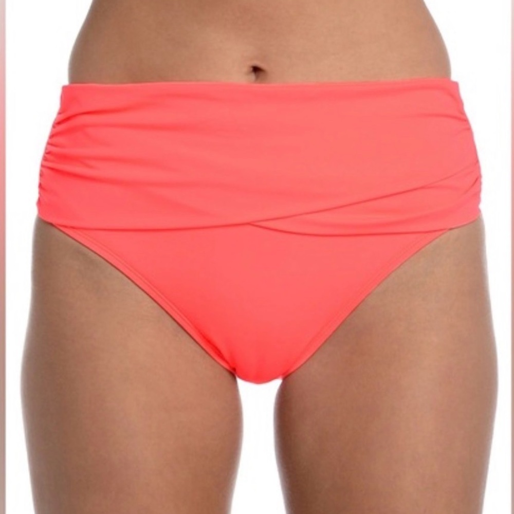 NEW La Blanca Neon Coral Pink Bikini Bottom 6